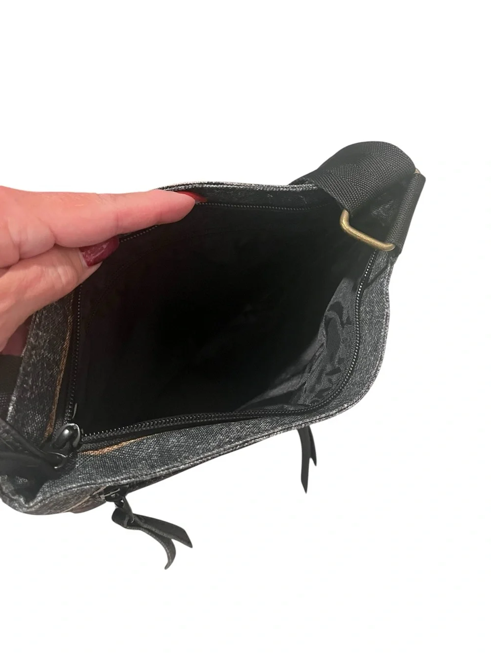 Dakine Charcoal and Rust Striped Crossbody Bag